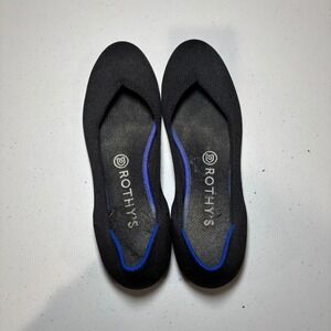 Rothy's The Flat Classic Black Round Toe Slip On Fabric Shoes 8.5 Womens Comfort